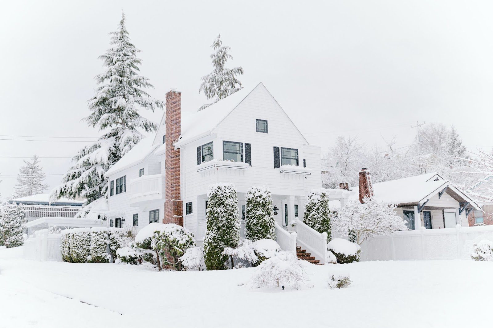 a house covered in snow