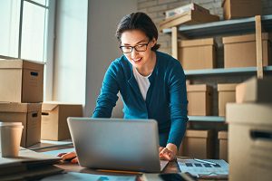 business woman on laptop